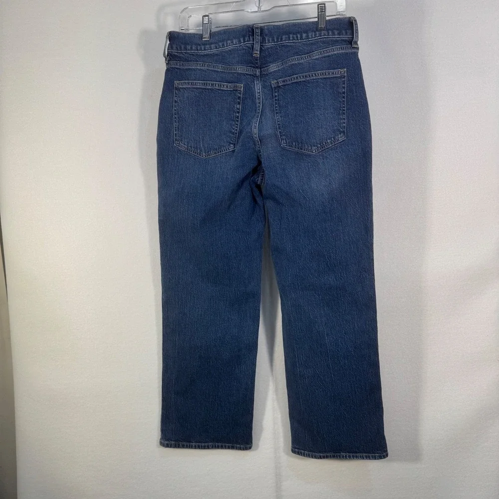 J.Crew Womens Denim Jeans - 29 P Blue Crop Straight Leg High Rise Casual Comfort